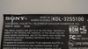 Picture of A-1727-314-A, A1727314A, 1-879-020-11, A1650549A, A-1641-795-A, KDL-32S5100, SONY 32" LCD TV MAIN BOARD