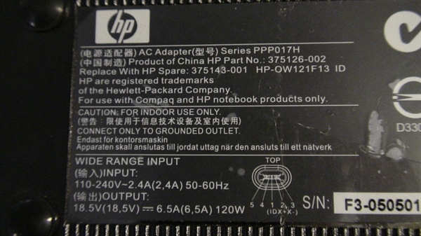 Alimentation HP D'origine 375143-001 Pour PC / Serveur - Modèle HP-OW120F13
