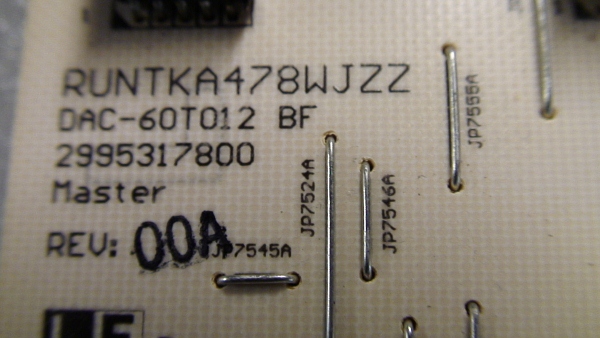 HDTV PARTS. RUNTKA478WJZZ, 2995317800, DAC-60T012 BF, CTI600, E59670 ...