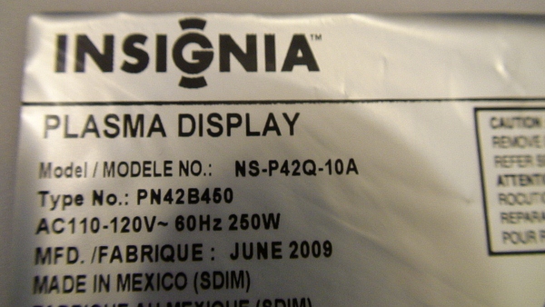 HDTV PARTS. BN96-09751A, LJ41-05779A, LJ92-01582A, NS-P42Q-10A ...