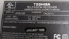 Picture of 75004095, MPF4307, PCPF0165, HA7900548, 47HL167, 47LZ196, TOSHIBA 47 LCD TV POWER SUPPLY
