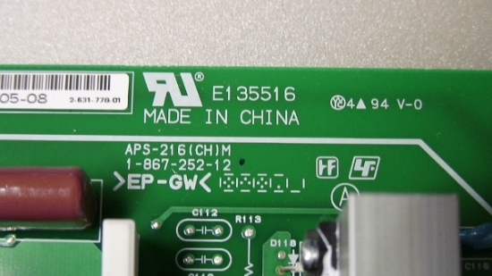 Pioneer PRO 506PU AXY1129 (APS 216 (CH) M, 1 867 252 12) Power Supply