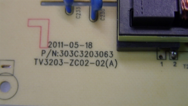 HDTV PARTS. 303C3203063, E59670, CCP-508, TV3203-ZC02-02(A), L32A2120 ...