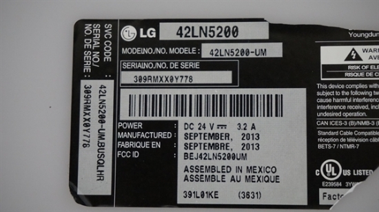 24V 4A AC Adapter For LG 42LN5200 LED TV - UpBright Brand, Replacement Power Supply