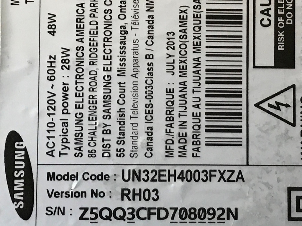 HDTV PARTS. BN9627226A, BN9707390A, BN4101876A, UN32EH4003F