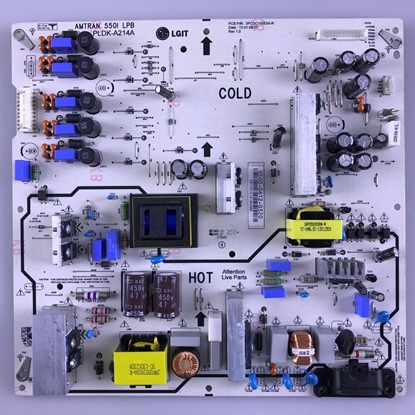 Picture of Vizio 55" LED TV Power Supply Board: 0500-0612-0320, 3PCGC10053A-R, PLDK-A214A, AMTRAN 550I LPB, E550I-A0, E550I-A0