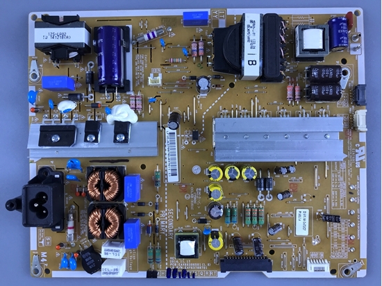 Picture of LG 49" LED TV Power Supply Board: EAX66306501, EAY63788701, BYB10X, D10XB60, 6R190E6, 49UF6700-UC, 49UF7600-UJ, 49UX340C-UA