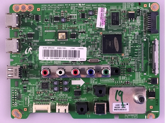 Picture of Samsung 55" LED TV Main Board: BN94-05549D, BN97-06546A, BN41-01778A, BN40-00225A, SEMS23, 24H01RP, MP222EC, NTP-7412S, UN55EH6000FXZA, UN55EH6000FXZC, UN55EH6000FXZP, UN55EH6000FXZX