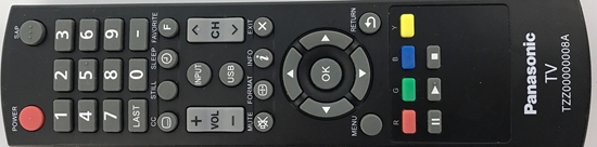 Picture of Panasonic TV Remote Controls: TZZ00000008A, TC-32LC54, TC-L3252C, TC-L32C5, TC-L32C5X, TC-L42U5, TC-L42U5X
