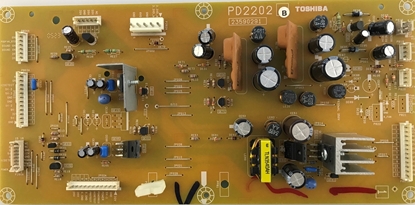 Picture of Toshiba 42" Plasma TV Fan Control Board: 75001686, 23590291, PD2202B, 23547851, CCP-6400, A3050C, A090C, S8050S, FMBG14, FMB-G14, 50HP95, 50HPX95