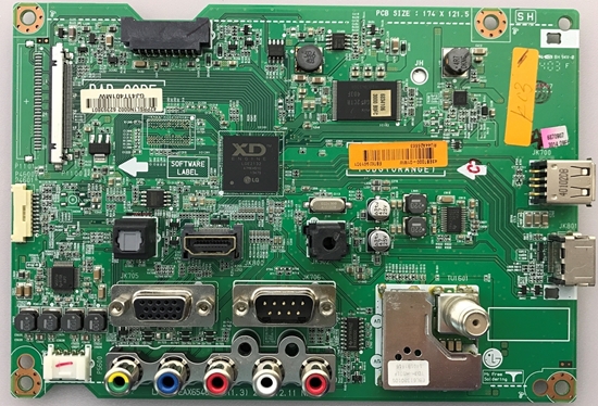 Picture of LG 42" LED TV Main Board: EBT62961901, EAX65467203(1.3), TPA3124D2, TAS5733, 25Q80BVSIG, MAX3232C, EBL61380101, 42LY340C-UA, 42LY340C