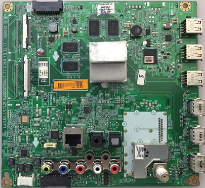 Picture of LG 60" LED TV Main Board: EBT63082105, EAX65363904(1.1), EBR78718802, MAX3232C, H5TQ4G63AFR, RTL8201, D9D320, NTP7514, 60LB6300-UA, 60LB6300-US.BUSWLJR, 60LB6300-UA.AUSWLJR