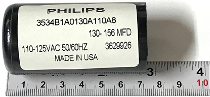 Picture of Philips 3534B1A0130A110A8, 130-156MFD, 110-125VAC 50/60HZ, 3629926, 156UF/125VAC, Philips VAC Capacitors