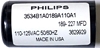 Picture of Philips 3534B1A0189110A1, 189-227 MFD, 110-125VAC 50/60HZ, 3629929, 227UF/125VAC, Philips VAC Capacitors