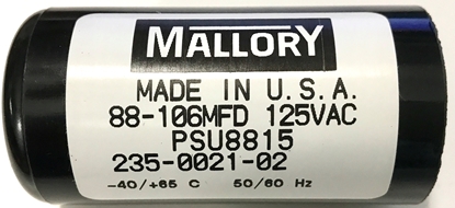 Picture of PSU8815, 88-106uF 125VAC, 88-106MFD 125VAC, PMJ88, AC Motor Start Capacitors