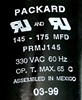 Picture of PRMJ145, 145-174MFD 330VAC, 145-174UF 330V, 145-174MF 330V, 145-174MFD330VAC, RUN CAPACITOR