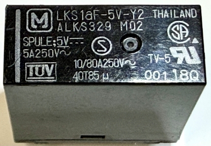 Picture of LKS1AF-5V-Y2, ALKS329M02, Size: 25x25x10mm, Relay 5VDC 5A