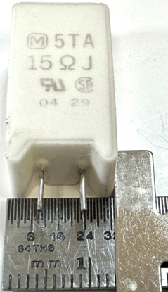 Picture of SQMW515RJ, 15 Ohm 5W, Original Ceramic Resistor 13x26x10