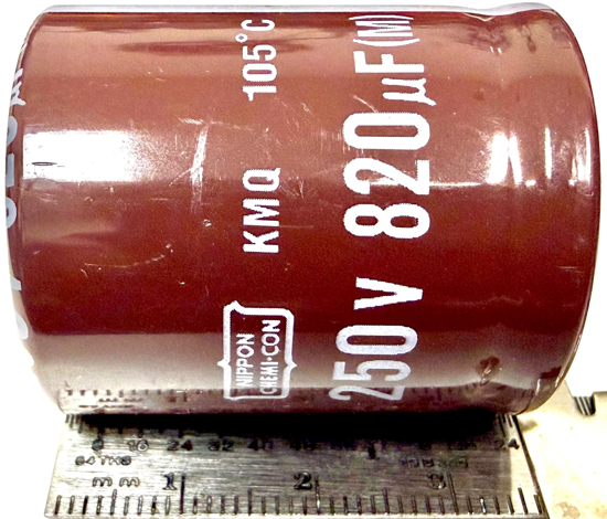 Picture of 820uF 250V, 820mF 250V, 250MXG820MEFCSN30X35, 30x36mm