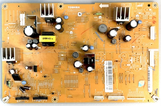 Picture of 75007521, 75007974, V28A00044201, V28A00044500, CCP-6400S, TMX-PE0366A0, 42HL196T, 52HL167, 46LX177, 52LX177, Toshiba LCD TV AV Board