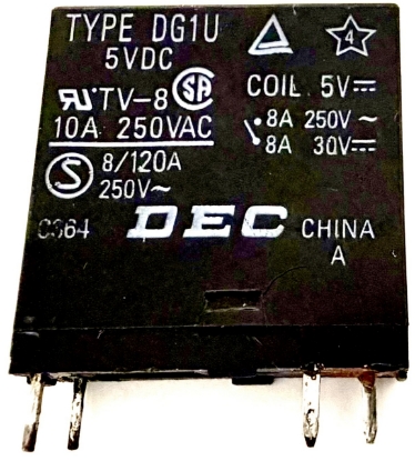 Picture of DG1U-5VDC, DG1U5VDC, 10A-250VAC, Power Relay 25x25x10mm