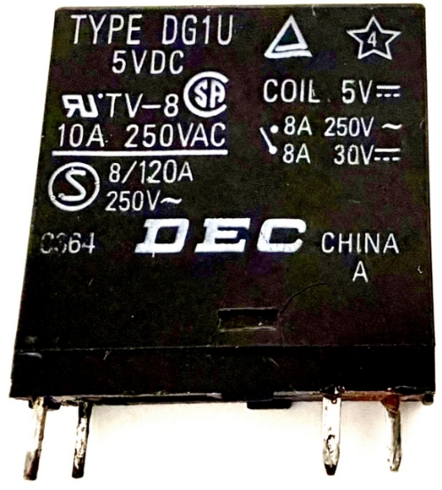 Picture of DG1U-5VDC, DG1U5VDC, 10A-250VAC, Power Relay 25x25x10mm