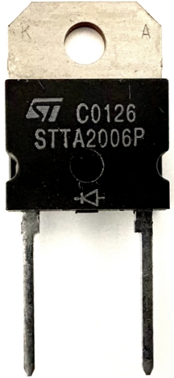 Picture of STTA2006P, 600V 20A, Ultra Fast Recovery Diode, Turbo-switch Diode