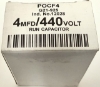 Picture of 4MFD 440V, 4uF 440VAC, 4mF 440VAC, POCF4, G21-925, Run Capacitor , 60x50x35mm   