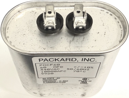 Picture of 60MFD 440VAC, 60uF 440V, 60mF 440V, POCF60, G22-828, 90x90x50, Run Capacitor