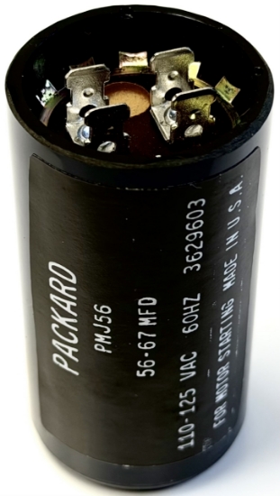 Picture of 56-67MFD 110-125VAC, 56-67uF 110-125V, 56-67mF 110-125V, PMJ56, 3629603, 70x37mm