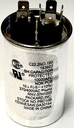 Picture of 10MFD 370VAC, 10uF 370V, 10mF 370V, PRC10, G31-789, 65x42mm, Run Capacitor