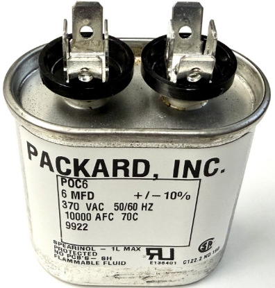 Picture of 6MFD 370V, 6uF 370V, 6mF 370V, G21-932, POC6, Run Capacitors, 52x52x54mm