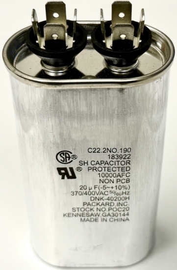 Picture of 20MFD 370V, 20mF 370V, 20uF 370V, G21-909, CR20X370, 95x52x35mm